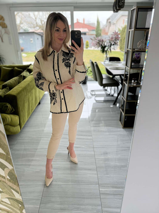 Jella - Hímzett len ing