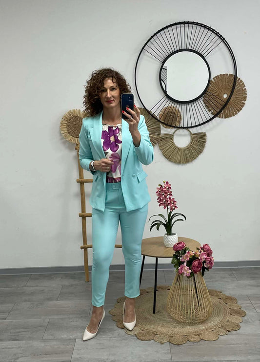 CLAR - Elegáns nadrág kosztüm világos menta