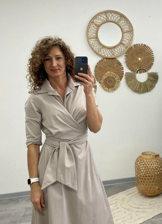 IRCSI - Átkötős ruha. Bézs