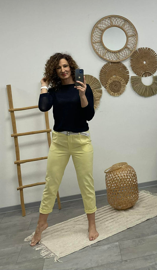 LCK - Gumis derekú laza nadrág. Sárga