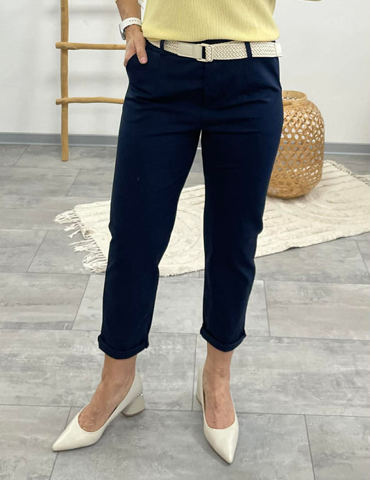 LCK - Gumis derekú laza nadrág. Sötétkék