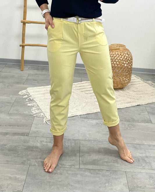 LCK - Gumis derekú laza nadrág. Sárga