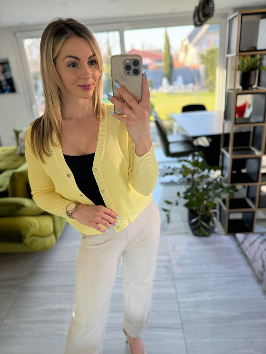 JONA II - Kötött kardigán. Sárga