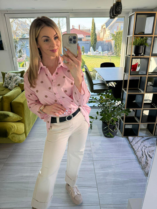 PÖTTY - Vászon ing. Rózsaszín