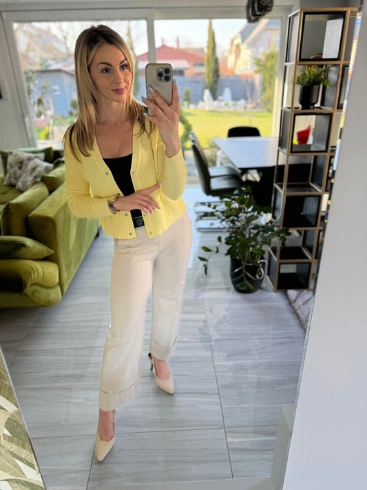 JONA II - Kötött kardigán. Sárga