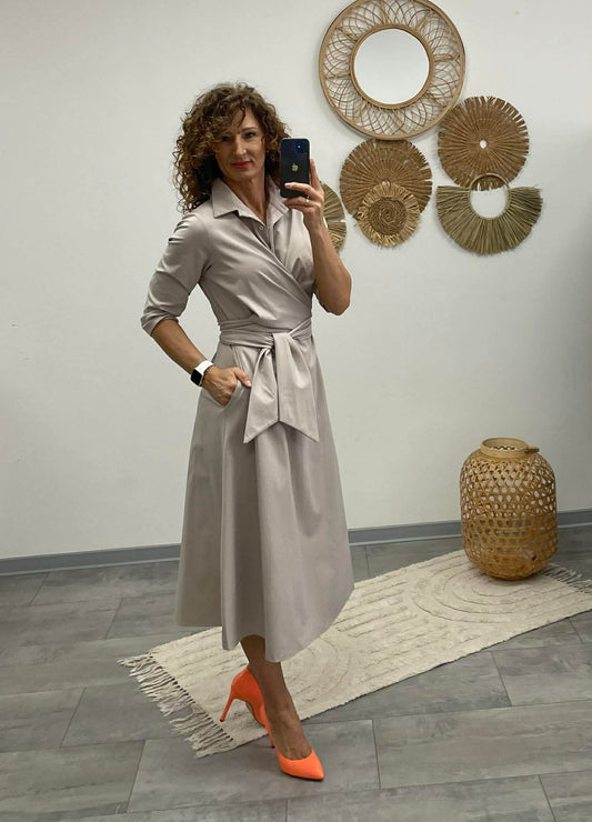 IRCSI - Átkötős ruha. Bézs