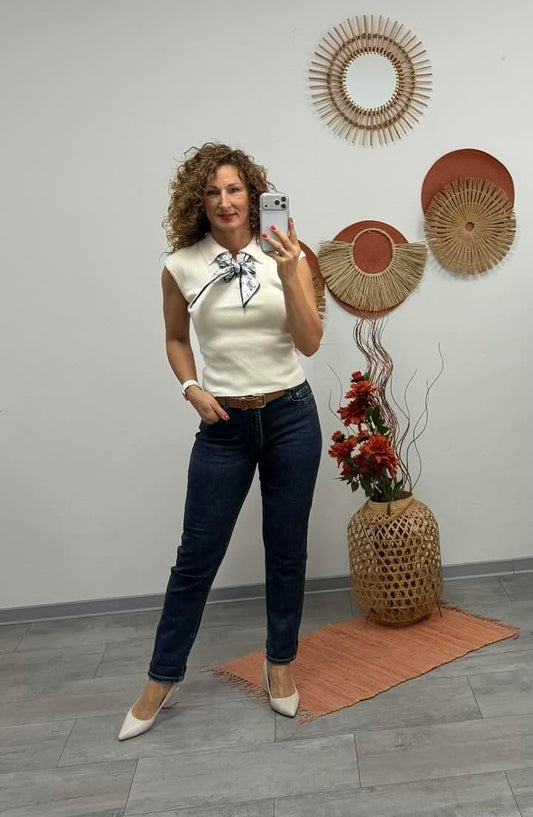 MILJA - Egyenes szárú farmer nadrág. Denimkék