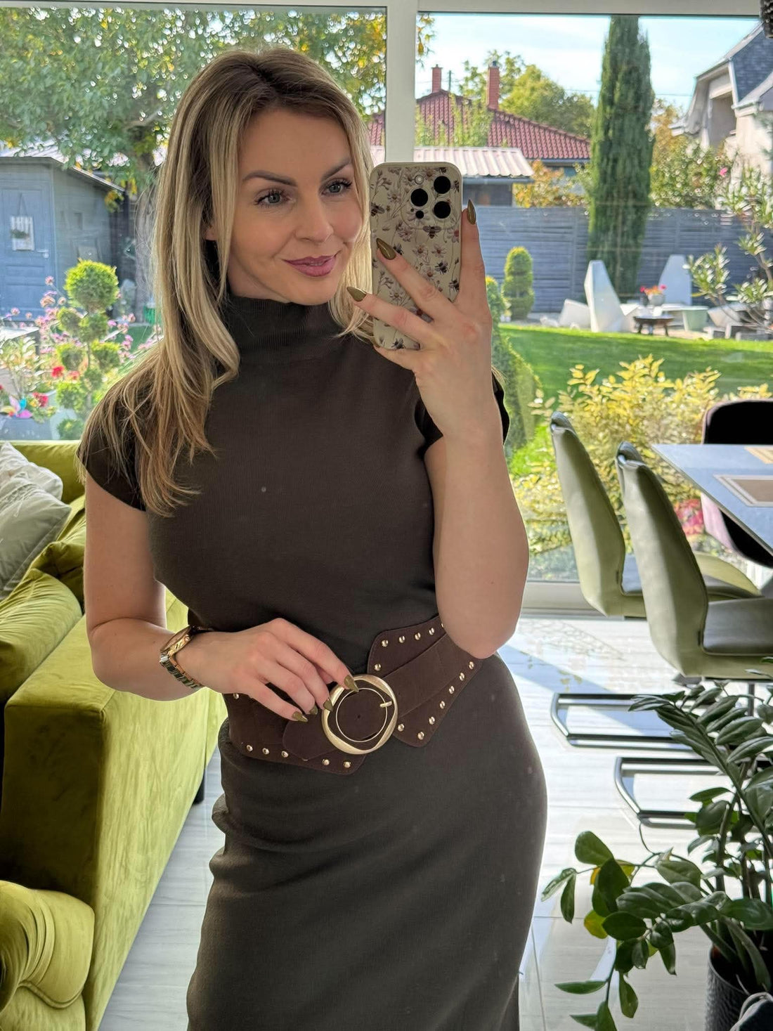SOFIA Style - Kötött kétrészes. Khakizöld