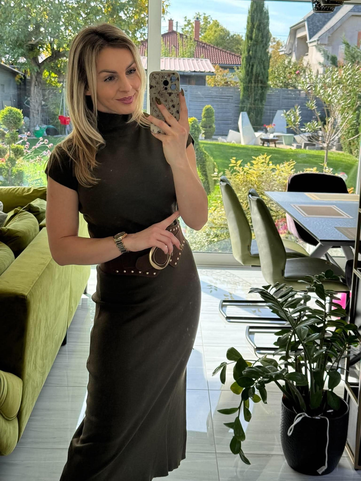 SOFIA Style - Kötött kétrészes. Khakizöld