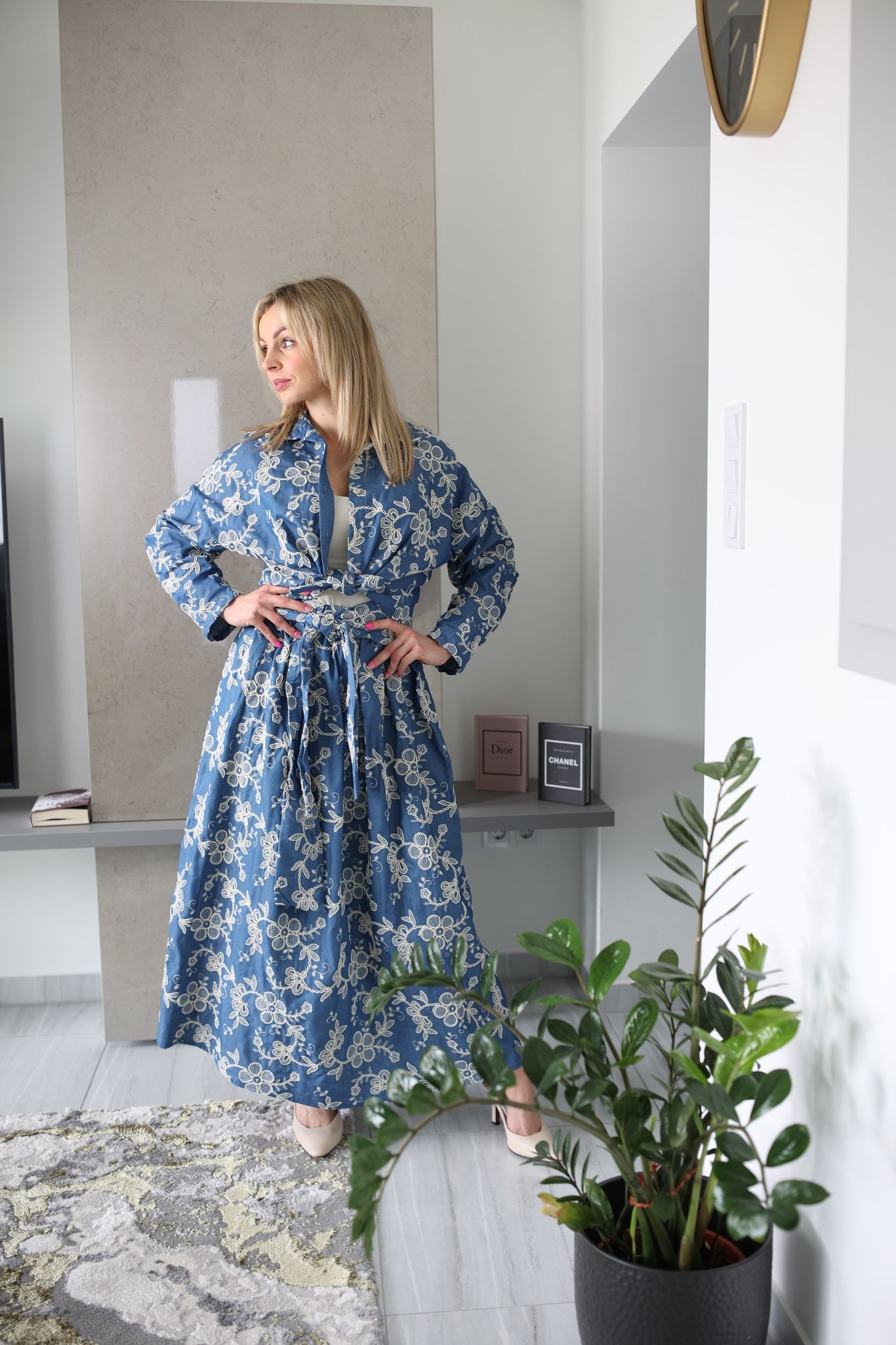 Luna - Hímzett farmer ing