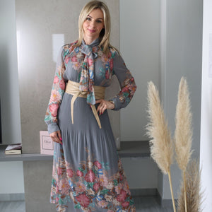 Röné - Pliszírozott virágos ruha