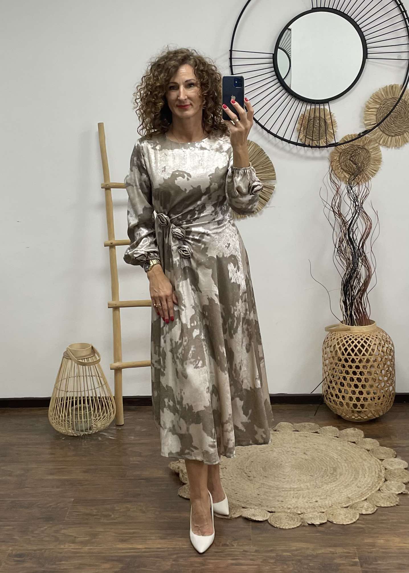 Rózsa - Alkalmi ruha textil virágokkal