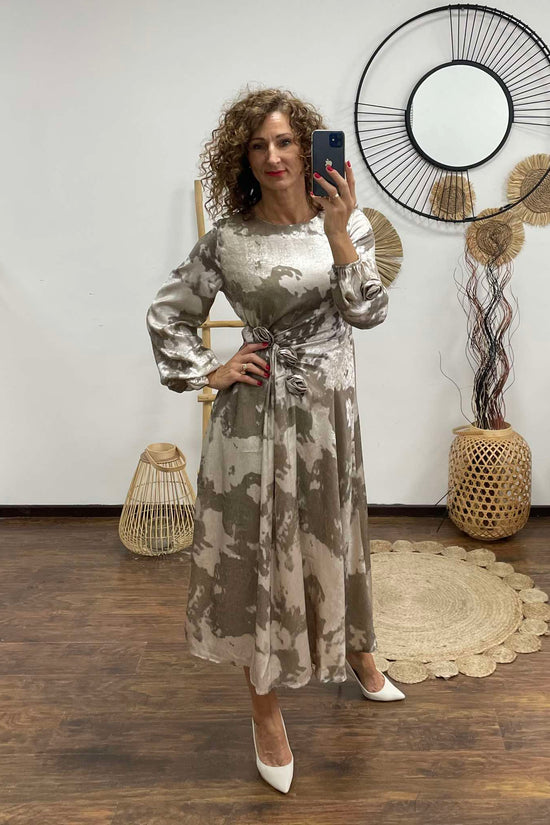 Rózsa - Alkalmi ruha textil virágokkal