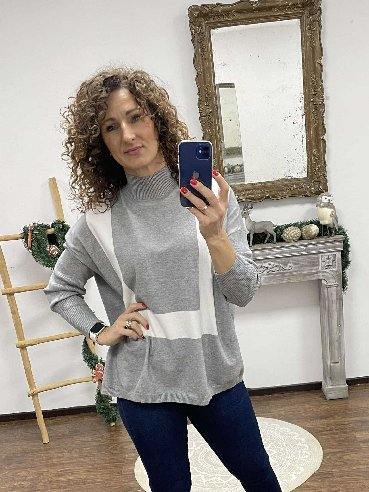 BELLINA - Kötött bő szabású pulóver