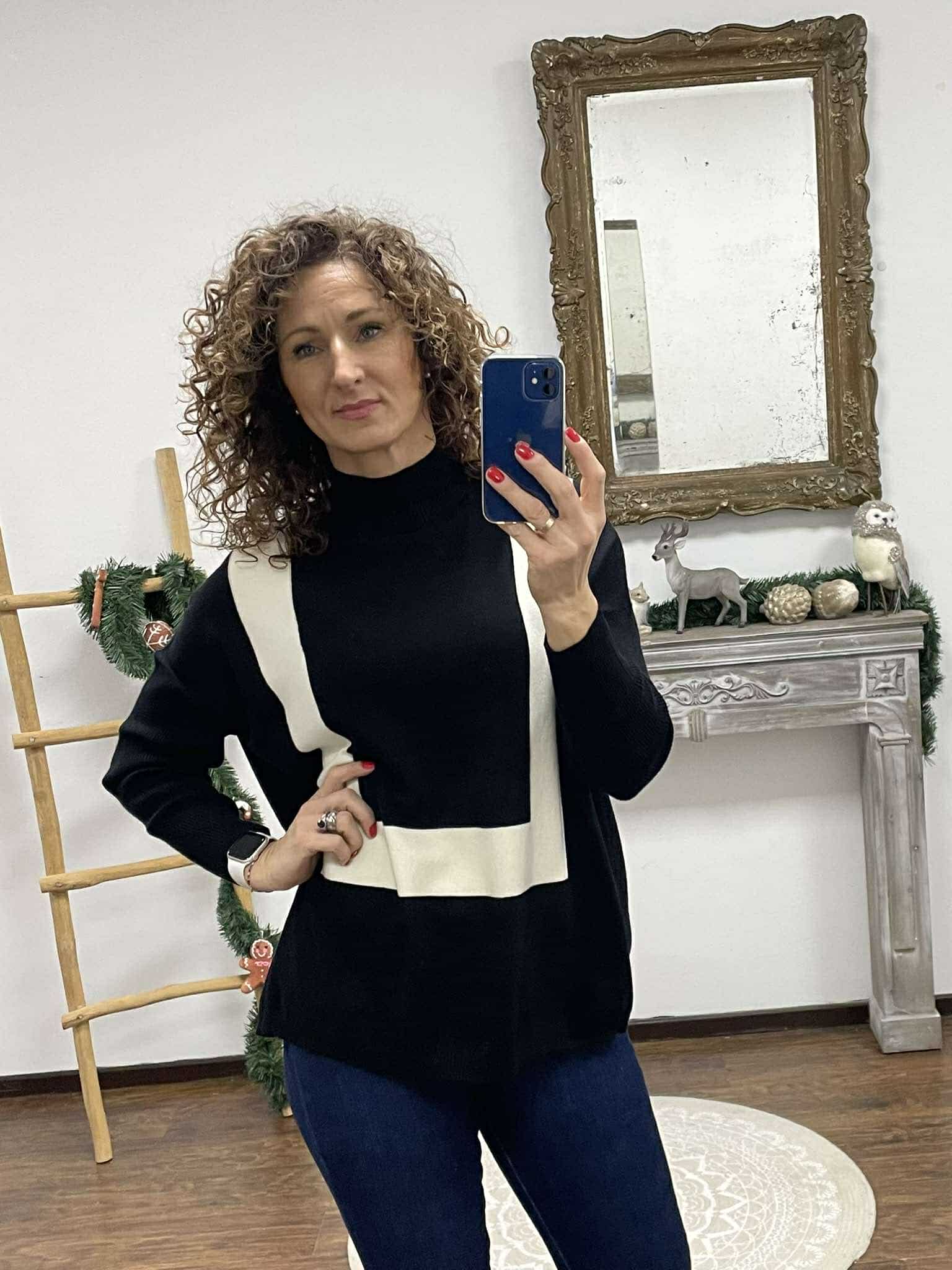 BELLINA - Kötött bő szabású pulóver