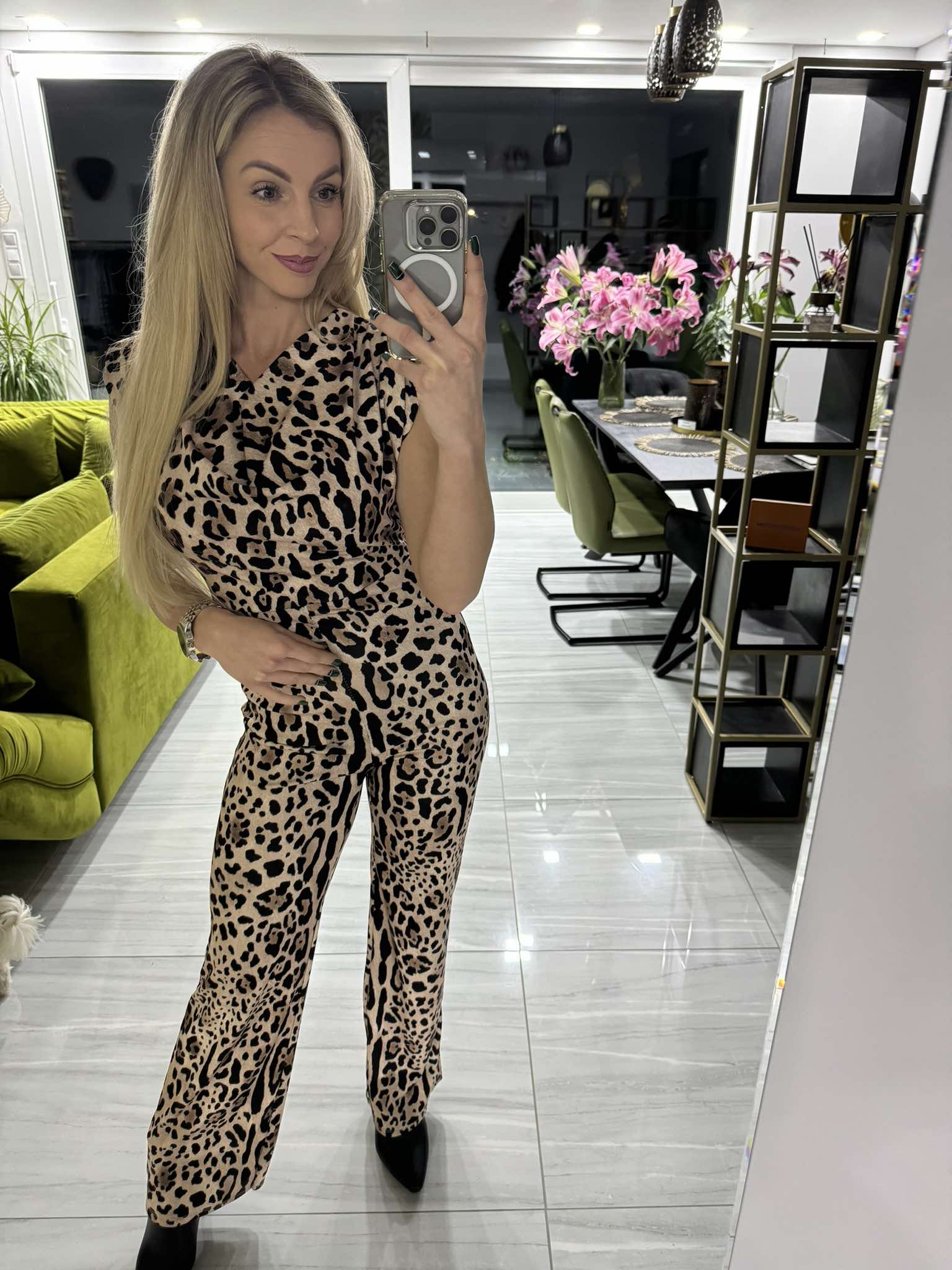 LEOPÁRD - Mintás jumpsuit
