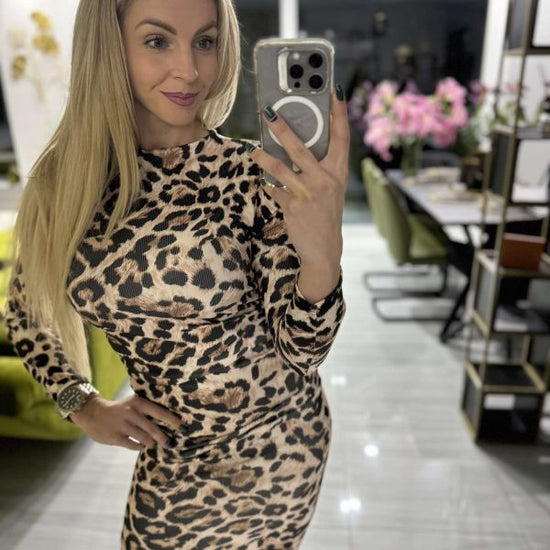LEOPÁRD - Fitted dress maxi ruha