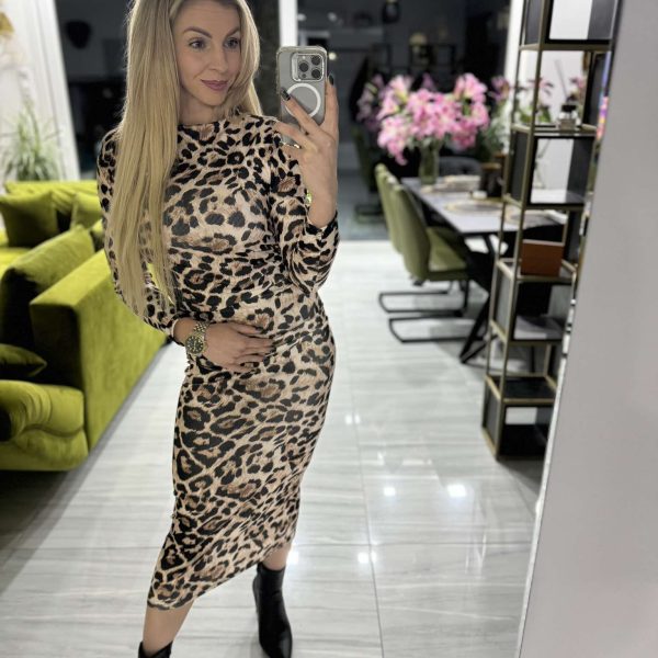 LEOPÁRD - Fitted dress maxi ruha