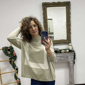 BELLINA - Kötött bő szabású pulóver