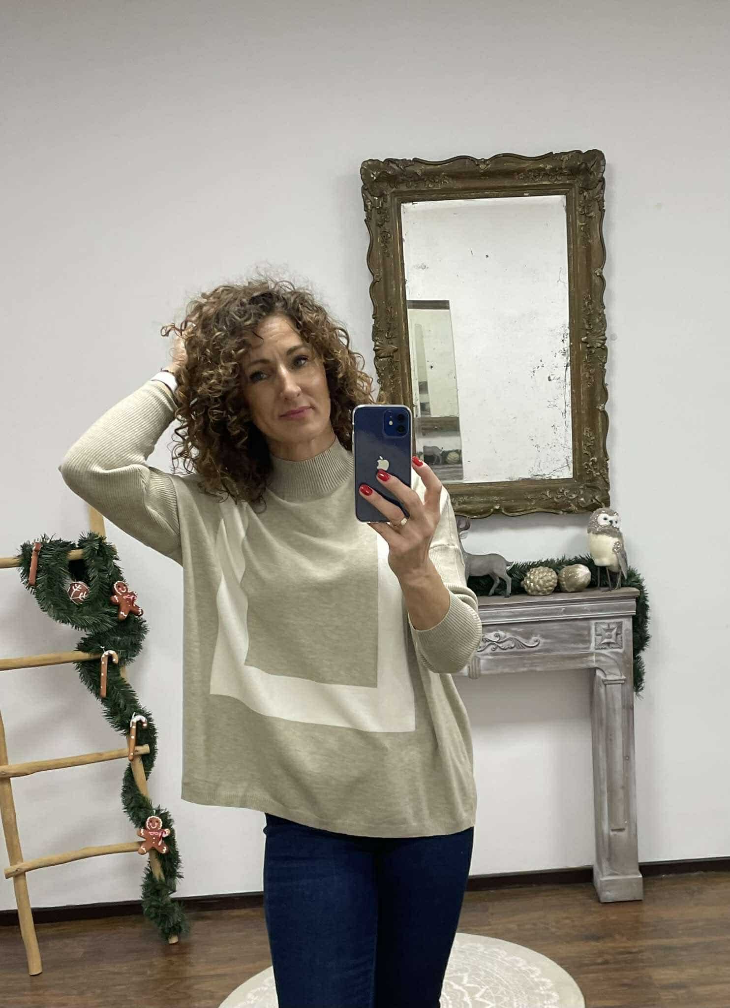 BELLINA - Kötött bő szabású pulóver