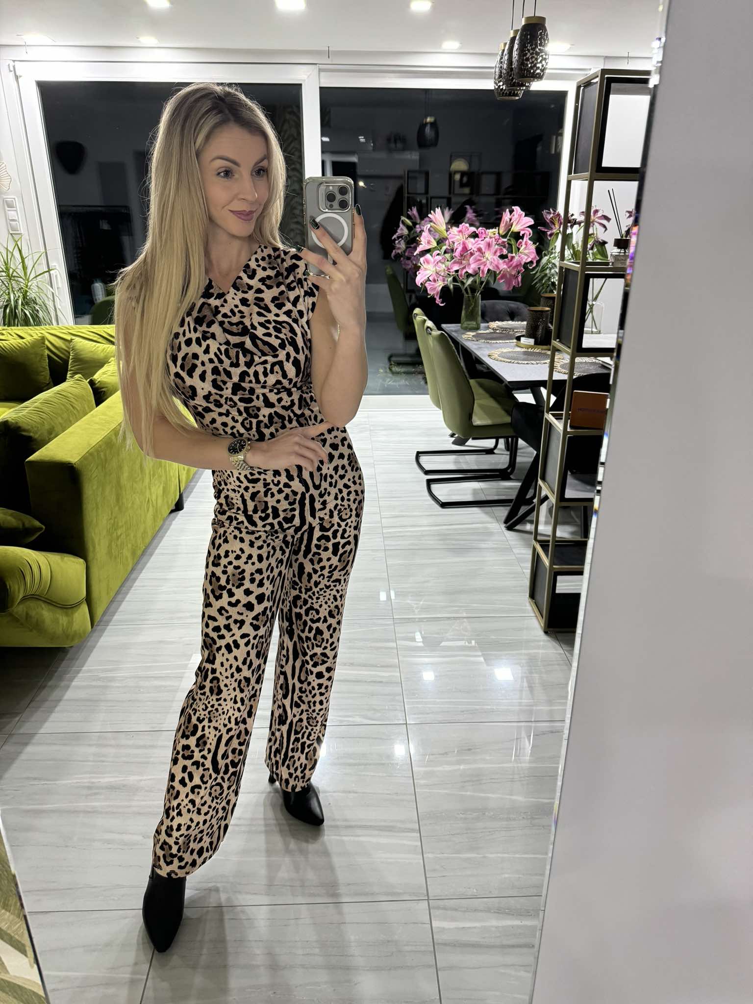 LEOPÁRD - Mintás jumpsuit