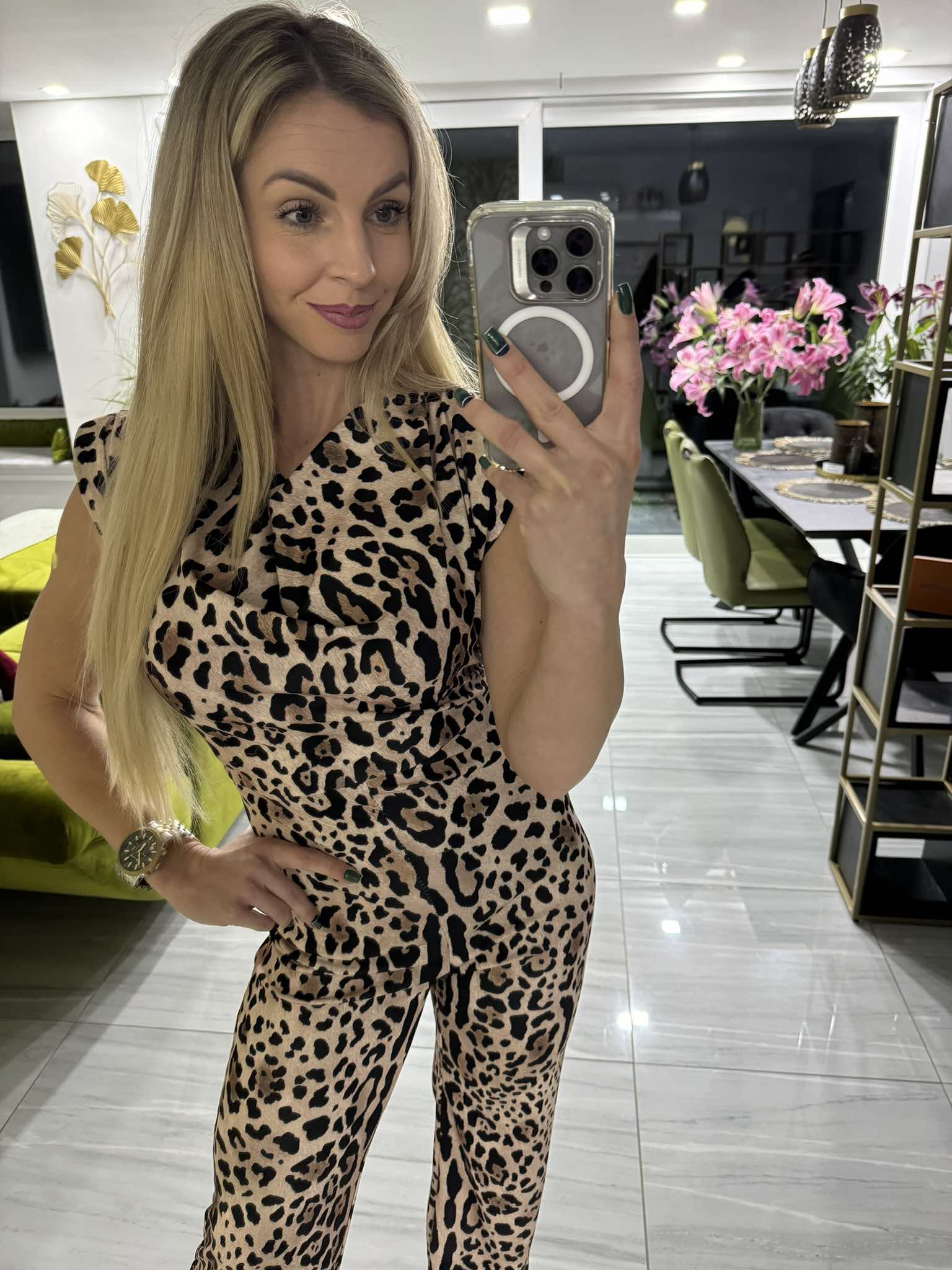 LEOPÁRD - Mintás jumpsuit