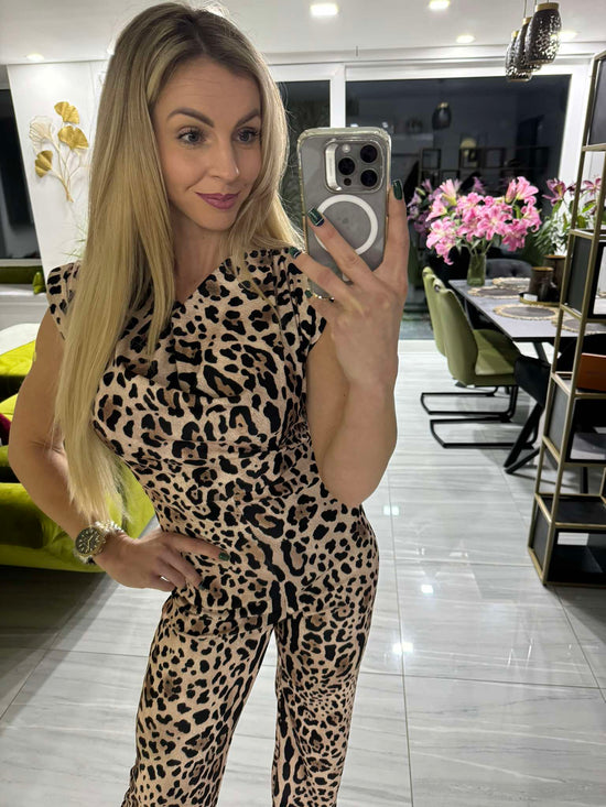LEOPÁRD - Mintás jumpsuit