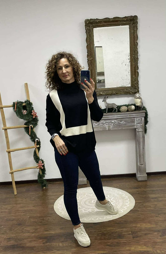 BELLINA - Kötött bő szabású pulóver