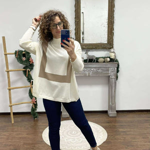 BELLINA - Kötött bő szabású pulóver