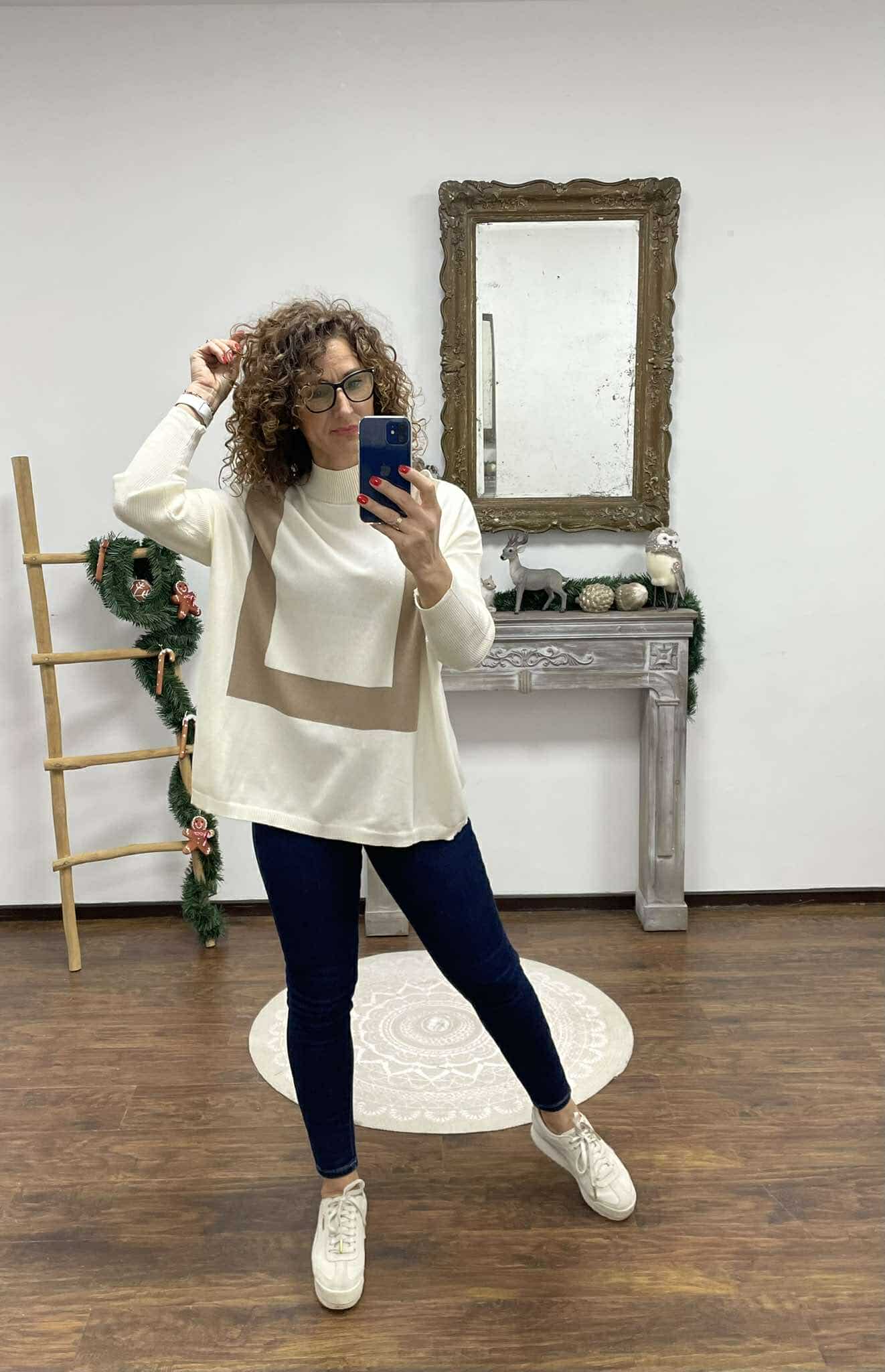 BELLINA - Kötött bő szabású pulóver