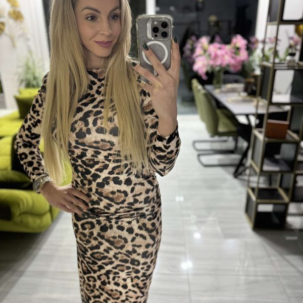 LEOPÁRD - Fitted dress maxi ruha