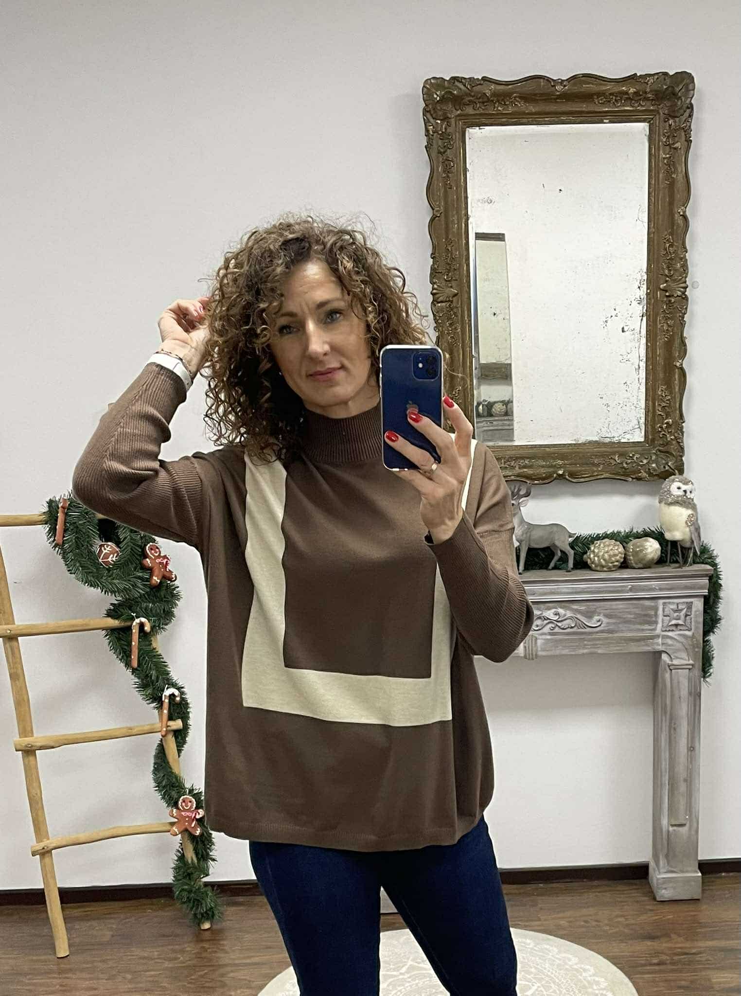 BELLINA - Kötött bő szabású pulóver