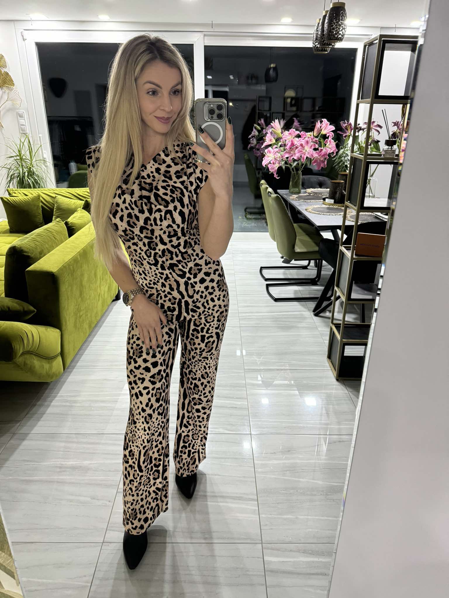 LEOPÁRD - Mintás jumpsuit