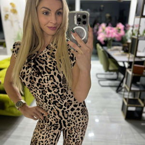 LEOPÁRD - Mintás jumpsuit