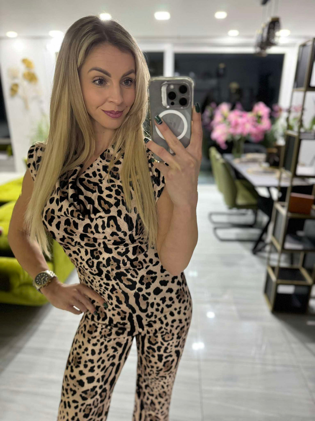 LEOPÁRD - Mintás jumpsuit