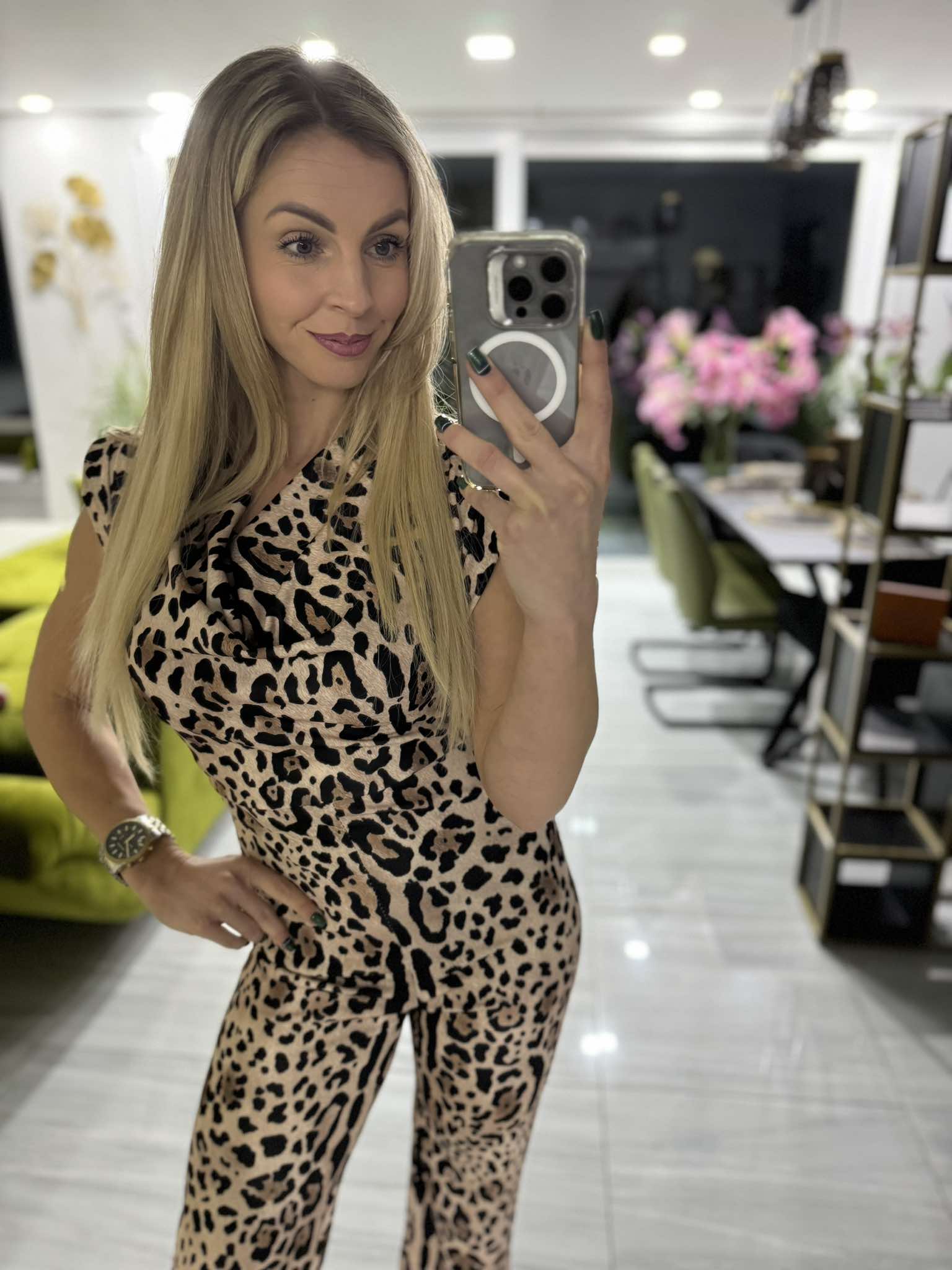LEOPÁRD - Mintás jumpsuit