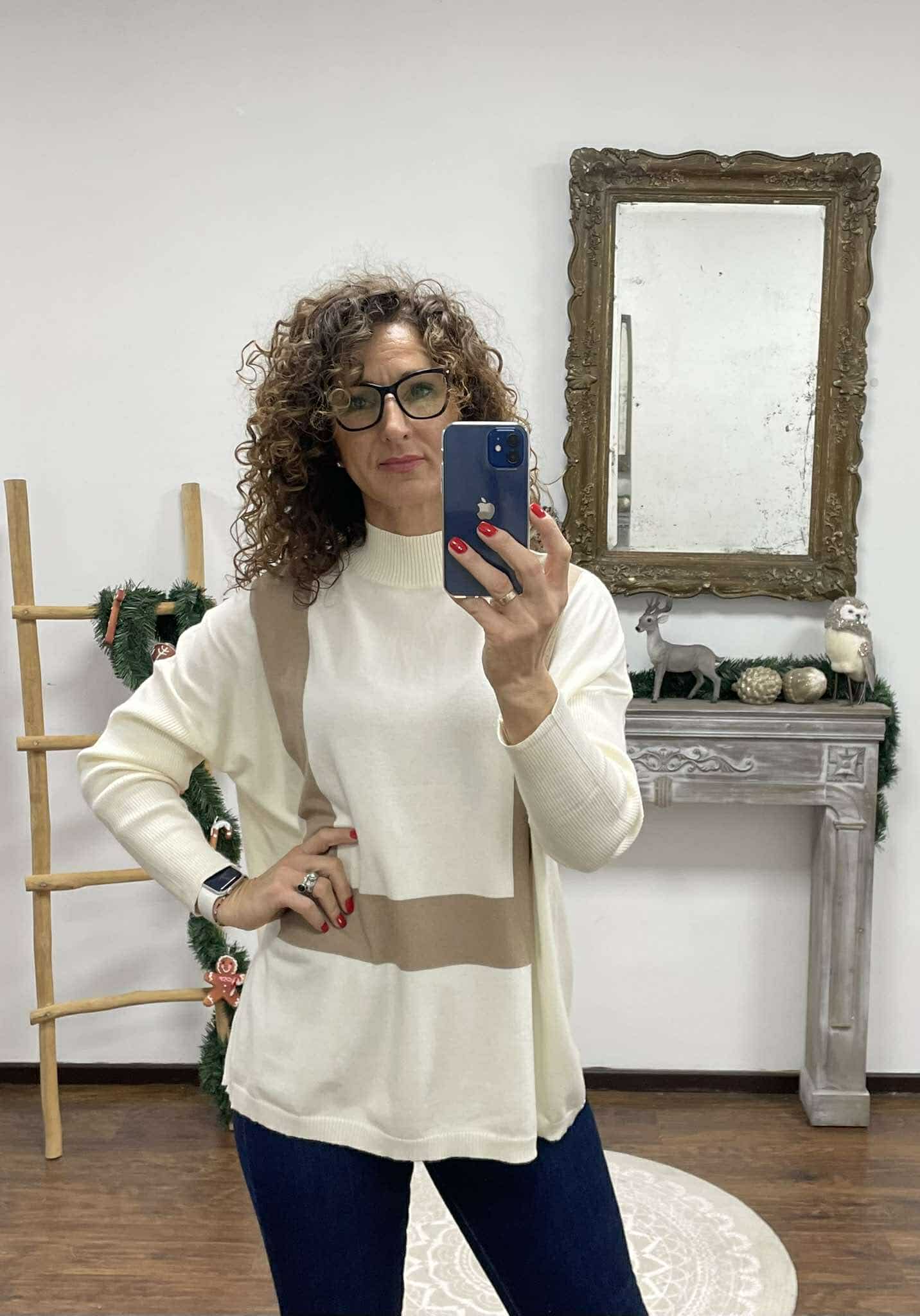 BELLINA - Kötött bő szabású pulóver