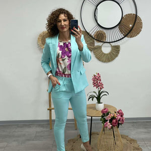 CLAR - Elegáns nadrág kosztüm világos menta