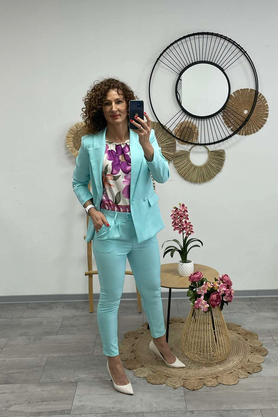 CLAR - Elegáns nadrág kosztüm világos menta