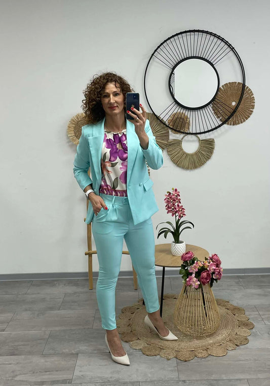 CLAR - Elegáns nadrág kosztüm világos menta