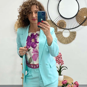 CLAR - Elegáns nadrág kosztüm világos menta