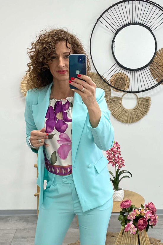 CLAR - Elegáns nadrág kosztüm világos menta