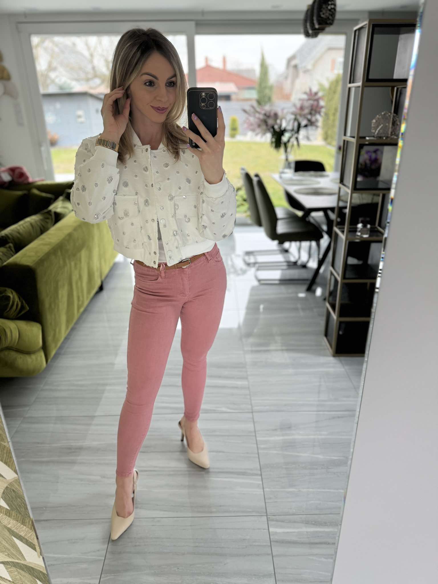 AMY - Ezüst flitteres farmer dzseki