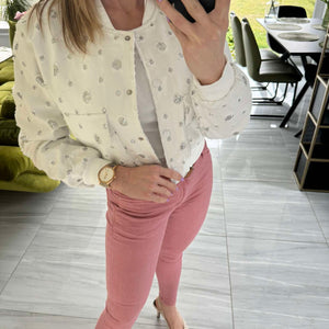 AMY - Ezüst flitteres farmer dzseki