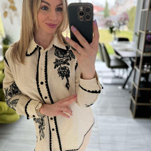 Jella - Hímzett len ing