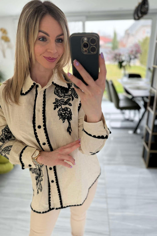 Jella - Hímzett len ing