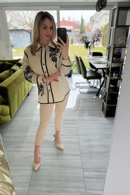 Jella - Hímzett len ing