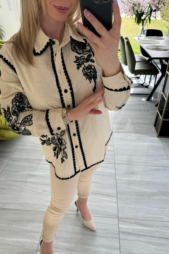 Jella - Hímzett len ing