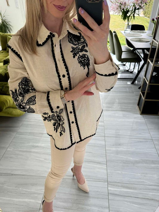 Jella - Hímzett len ing