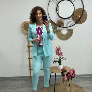 CLAR - Elegáns nadrág kosztüm világos menta